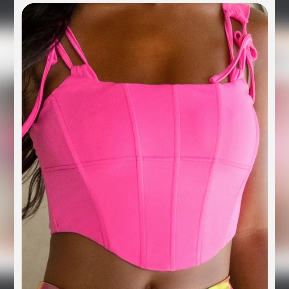 Club London Pink Corset Top Size 8 NWT